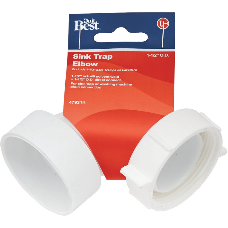 Do it 1-1/2 In. White Poly Vinyl Chloride Drain Elbow