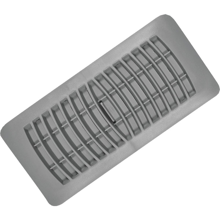 Imperial 4 In. x 10 In. Gray Plastic Louvered Floor Register