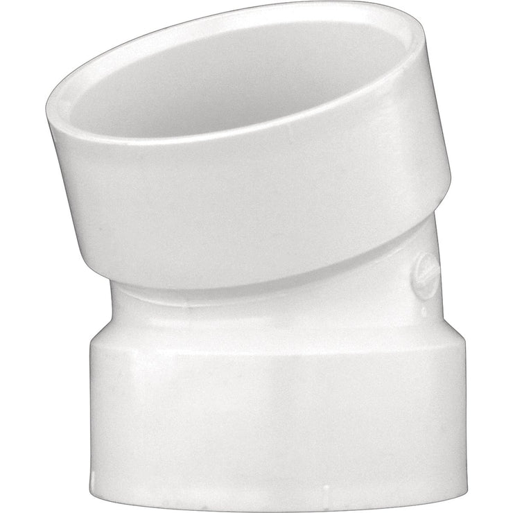 Charlotte Pipe 6 In. Hub x Hub Schedule 40 22-1/2 Deg. DWV PVC Elbow (1/16 Bend)