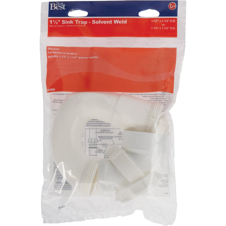 Do it 1-1/2 In. or 1-1/4 In. White Plastic Sink Trap