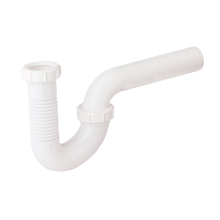 Do it 1-1/2 In., 1-1/4 In. White Plastic Flexible P-Trap