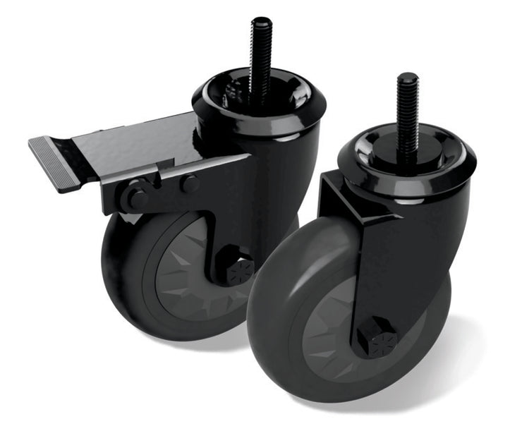 Caster Kit - (4 in/10 cm) 1 locking 1 non-locking for Modular Nests, Nests and Wood Tables