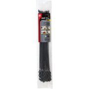 Gardner Bender Beadle Wrap 12 In. x 1/4 In. Black Flexible Plastic Cable Tie (15-Pack)