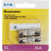 Bussmann 15A Midget Cartridge Time Delay Cartridge Fuse (2-Pack)
