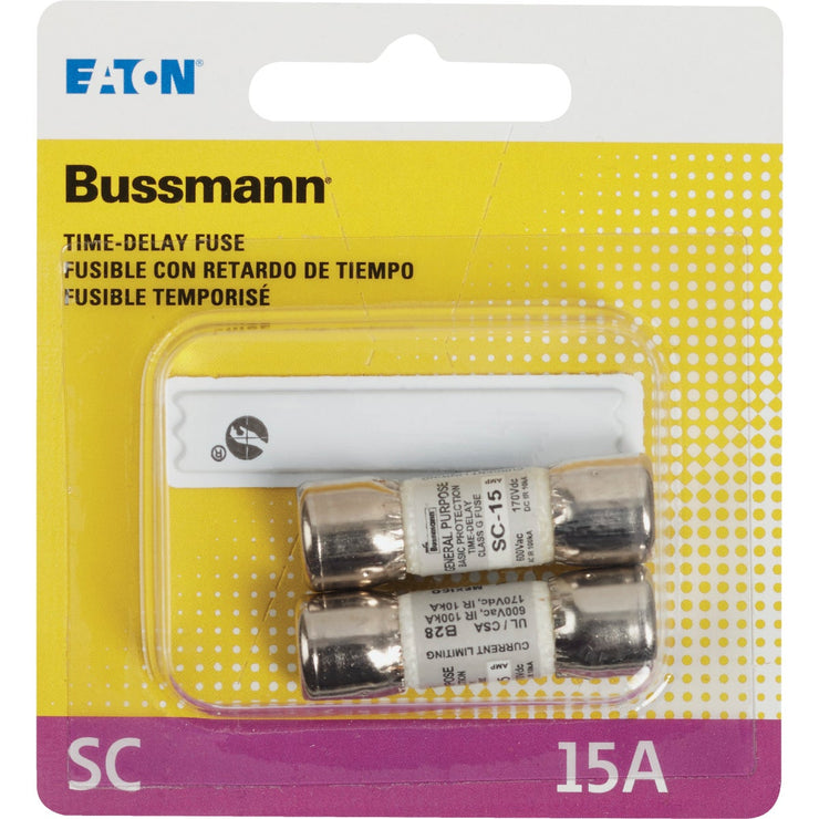 Bussmann 15A Midget Cartridge Time Delay Cartridge Fuse (2-Pack)