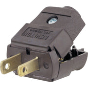 Leviton 15A 125V 2-Wire 2-Pole Clamp Tight Cord Plug, Brown