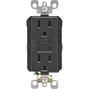 Leviton SmartlockPro Self-Test 15A Black Residential Grade Rounded Corner 5-15R GFCI Outlet