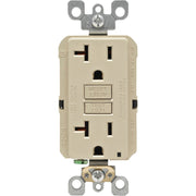 Leviton SmartlockPro Self-Test 20A Ivory Commercial Grade Rounded Corner 5-20R GFCI Outlet