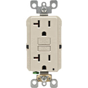 Leviton SmartlockPro Self-Test 20A Light Almond Commercial Grade Rounded Corner 5-20R GFCI Outlet