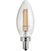 Philips 40W Equivalent Soft White B11 Candelabra Clear LED Decorative Light Bulb (3-Pack)
