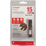 Square D Homeline 15A Single-Pole CAFCI Plug-On Neutral Dual Function Circuit Breaker