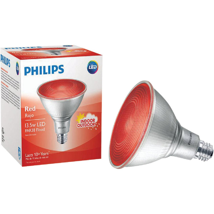 Philips 100W Equivalent Red PAR38 Medium LED Floodlight Light Bulb