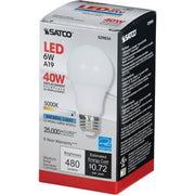 Satco 40W Equivalent Natural Light A19 Medium Dimmable LED Light Bulb