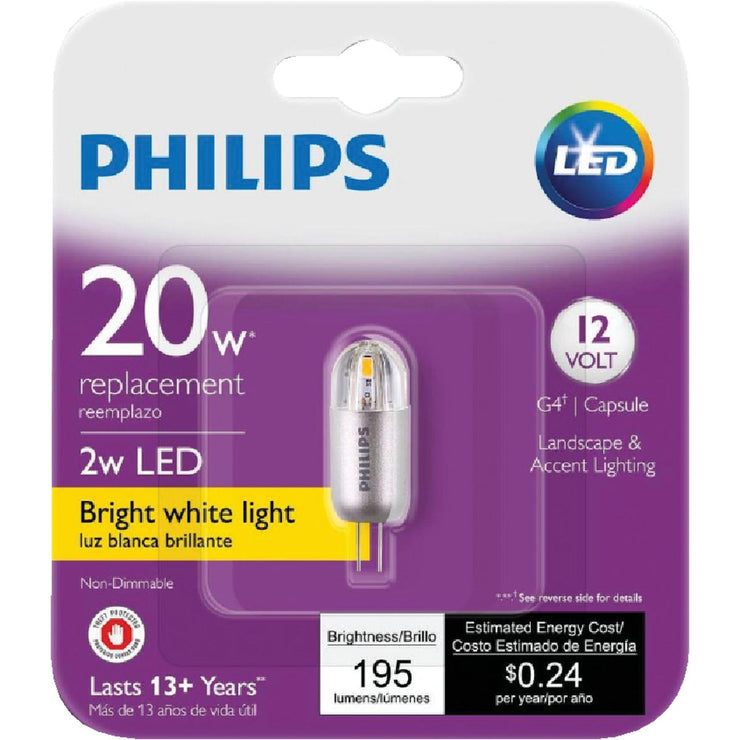 Philips 2W Clear T3 Bi-Pin LED Landscape Low Voltage Light Bulb