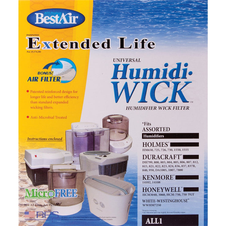 BestAir Extended Life Humidi-Wick ALL1 Humidifier Wick Filter with Air ...