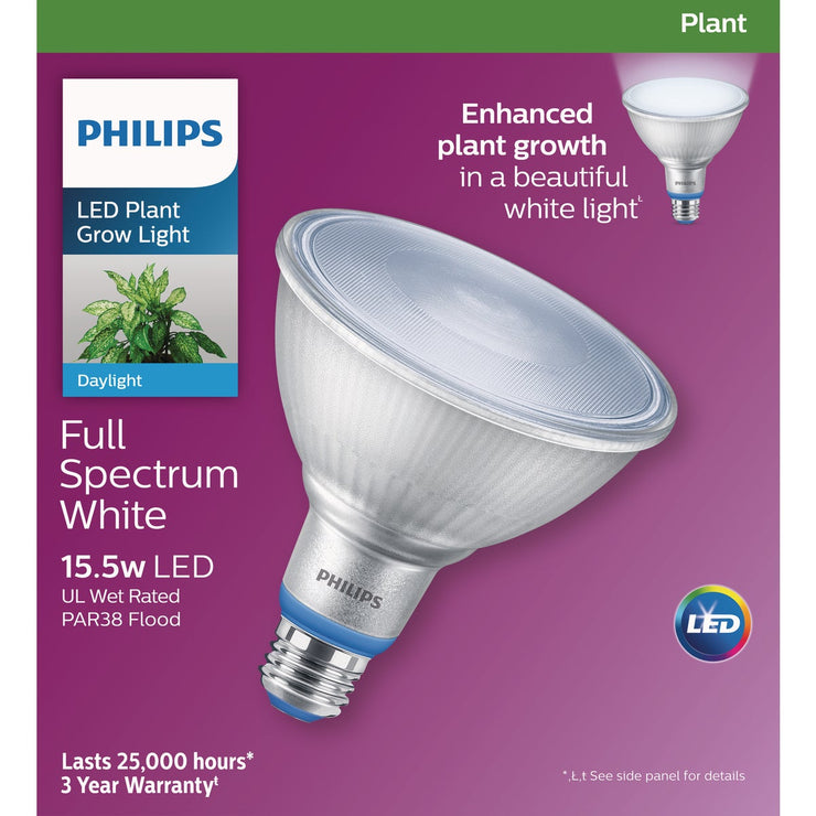 daylight bulb vs grow light Philips 120W Equivalent Daylight PAR38 Medium LED Plant Floodlight Lig – Hemlock Hardware