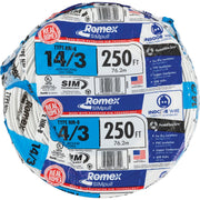 Romex 250 Ft. 14-3 Solid White NMW/G Electrical Wire