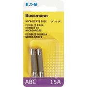 Bussmann 15A ABC Ceramic Tube Electronic Fuse (2-Pack)