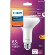 Philips Warm Glow Ultra Definition 65W Equivalent Soft White BR30 Medium Dimmable LED Floodlight Light Bulb