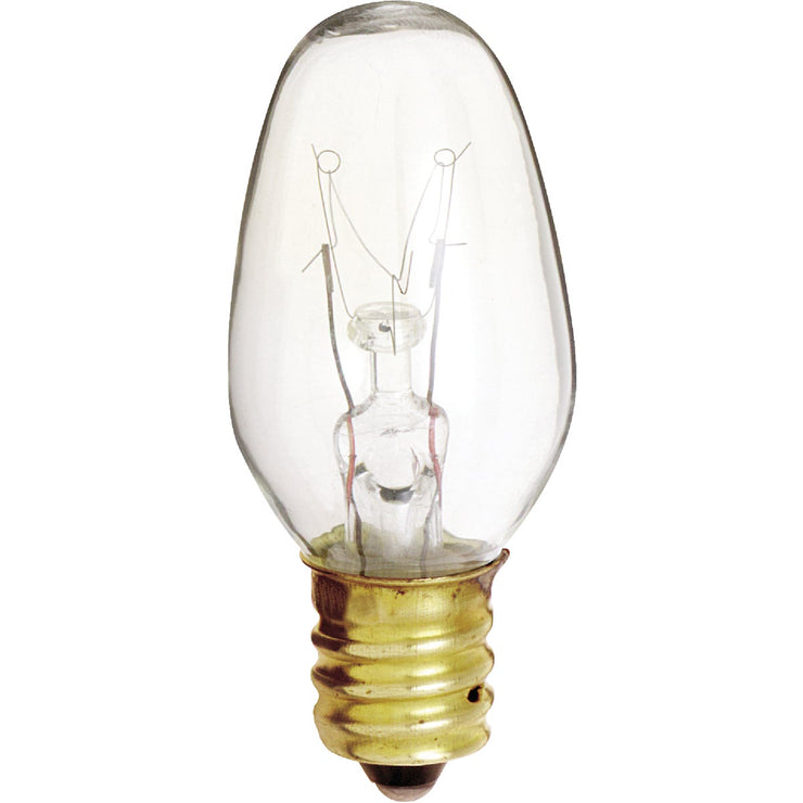 Satco 4W Clear Candelabra Base C7 Incandescent Night Light Bulb (2-Pack)