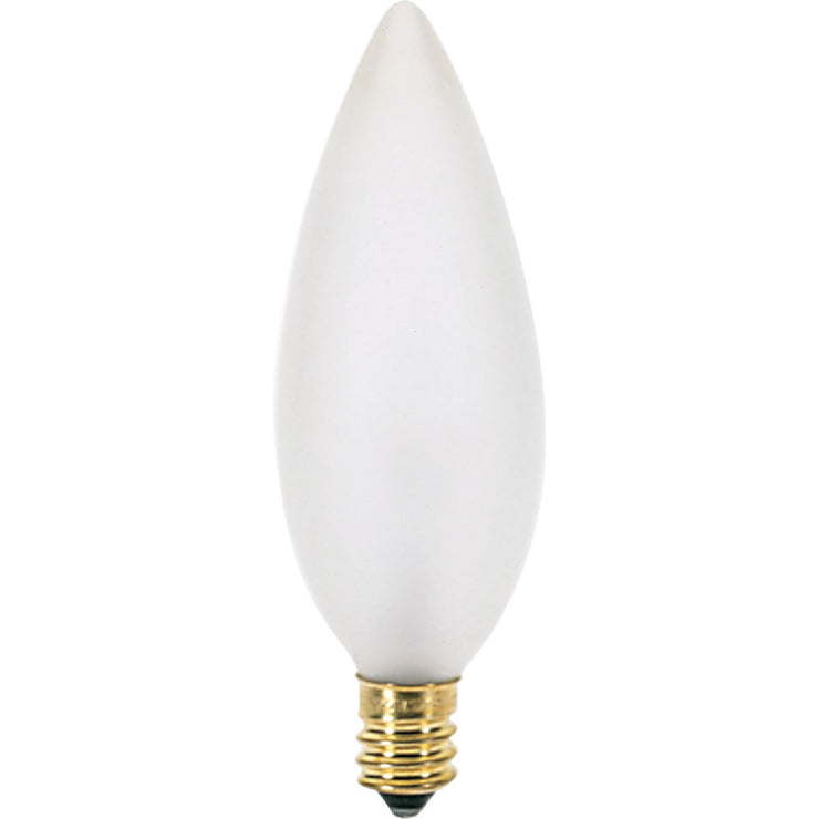Satco 25W Frosted Soft White Candelabra BA9.5 Incandescent Torpedo Blunt Tip Light Bulb (2-Pack)