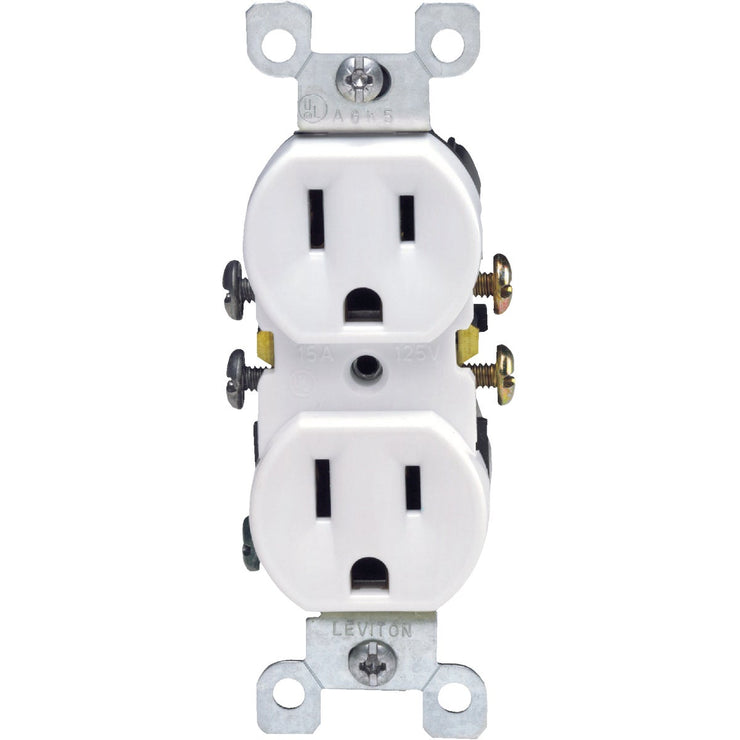 Leviton 15A White Shallow Grounded 5-15R Duplex Outlet