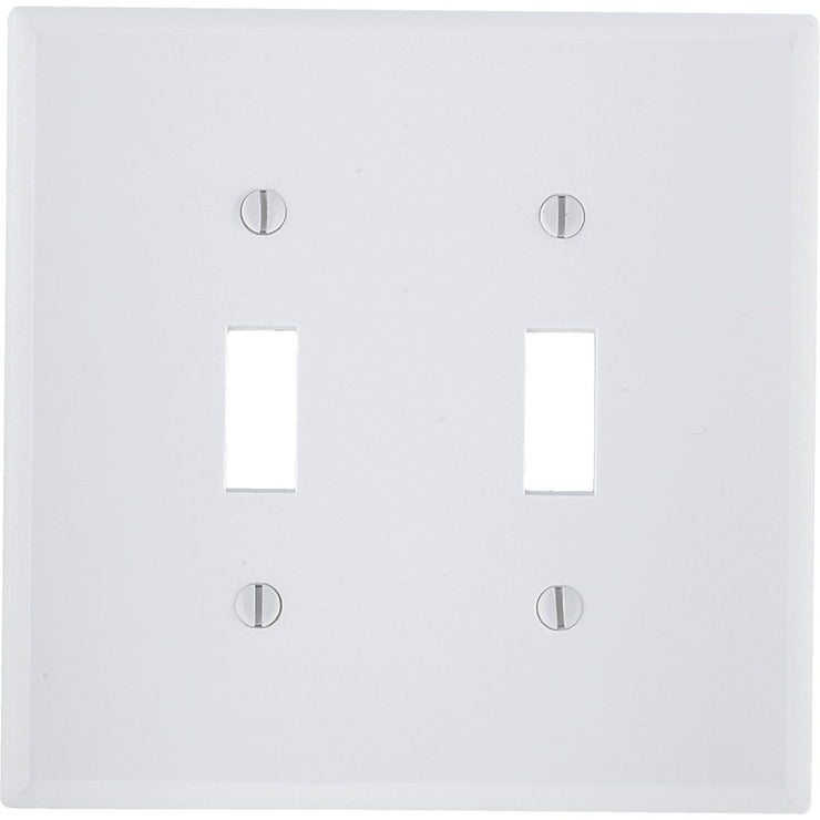 Leviton 2-Gang Plastic Oversized Toggle Switch Wall Plate, White