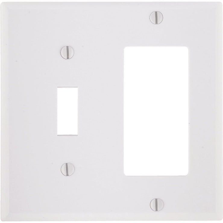 Leviton Decora 2-Gang Thermoset Single Toggle/Rocker Wall Plate, White