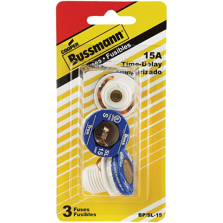 Cooper Bussmann BP/SL-15 Tron Tamper Proof Time Delay Plug Fuse SL