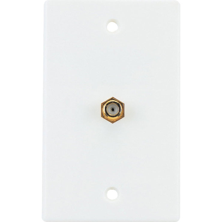 RCA White Single F-Connector Coaxial Wall Plate
