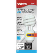 Satco 60W Equivalent Warm White GU24 Base T2 Spiral CFL Light Bulb