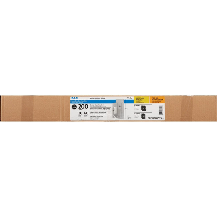 Eaton BR 200A 30-Space 60-Circuit Indoor Load Center Value Pack