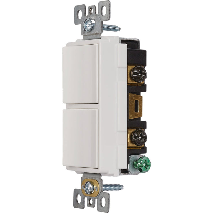 Broan 2-Function 15A 120V White Rocker Switch for Bathroom Exhaust Fan