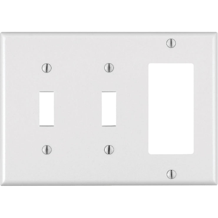 Leviton Decora 3-Gang Thermoset 2-Toggle/Rocker Wall Plate, White