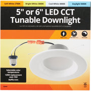 5 In./6 In. Retrofit IC Rated White LED CCT Tunable Downlight with Baffle Trim, 1100 Lm.