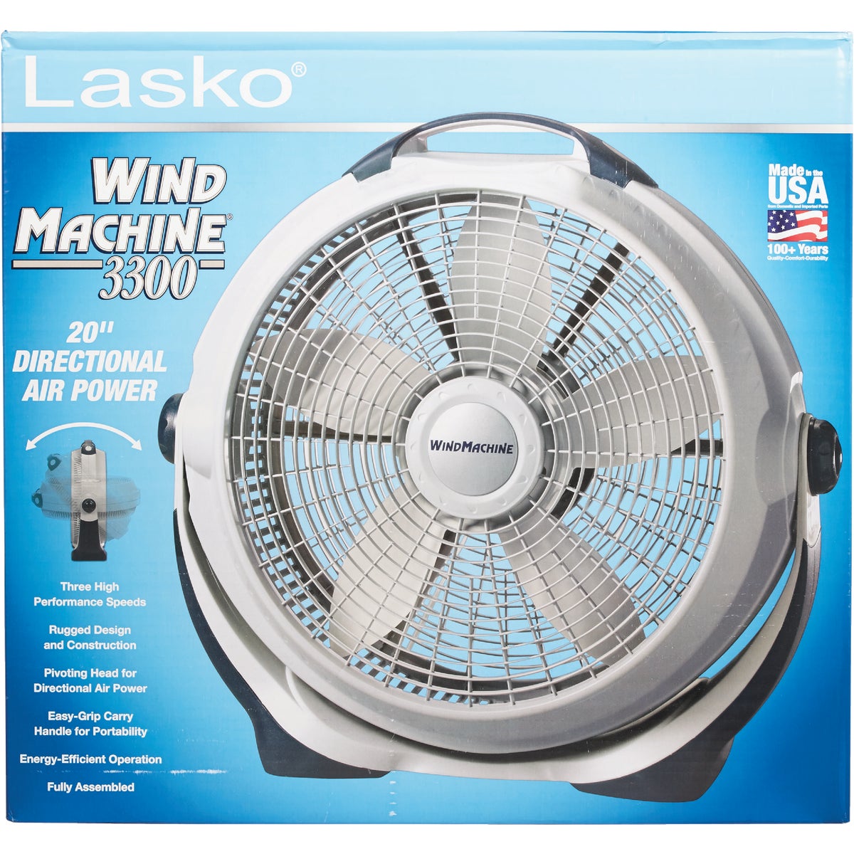 Lasko Wind Machine 20 In. 3-Speed Pearl Floor Fan – Hemlock Hardware