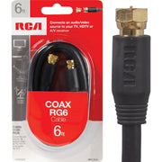 RCA 6 Ft. Black Digital RG6 Coaxial Cable