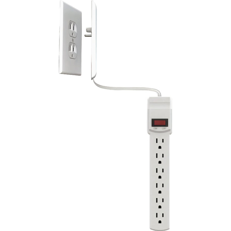 Sleek Socket 6-Outlet 90J White Ultra-Thin Electrical Cover with Surge –  Hemlock Hardware