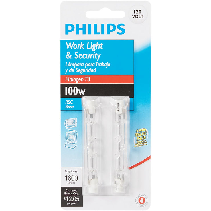 Zilver tuin Beschrijvend Philips 100W 120V Clear R7S Base T3 Halogen Work & Security Lighting L –  Hemlock Hardware