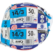 Romex 50 Ft. 14-3 Solid White NMW/G Electrical Wire