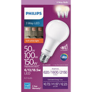Philips 50/100/150W Equivalent Soft White A21 Medium 3-Way LED Light Bulb