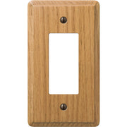 Amerelle 1-Gang Solid Oak Rocker Decorator Wall Plate, Light Oak