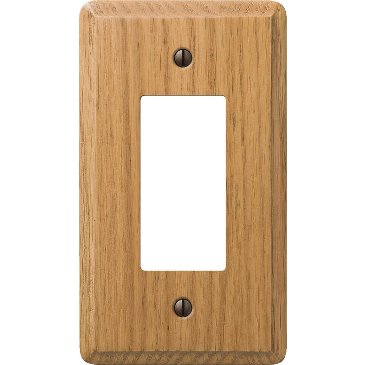 Amerelle 1-Gang Solid Oak Rocker Decorator Wall Plate, Light Oak