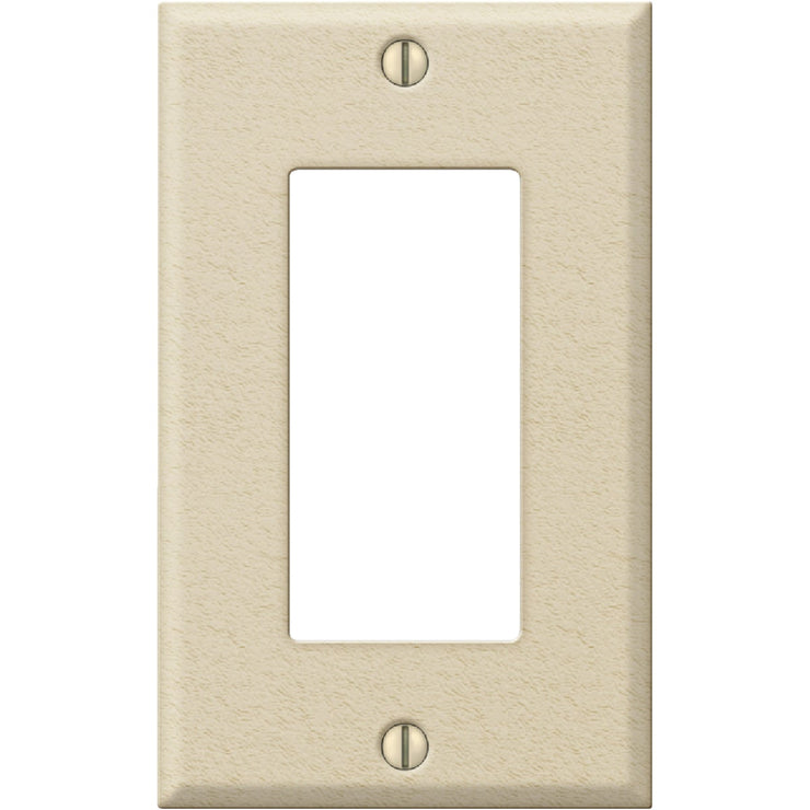 Amerelle PRO 1-Gang Stamped Steel Rocker Decorator Wall Plate, Ivory Wrinkle