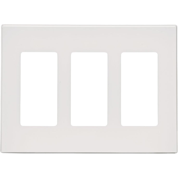 Leviton Decora Plus 3-Gang Poly Carbonate Screwless Decorator Wall Plate, White