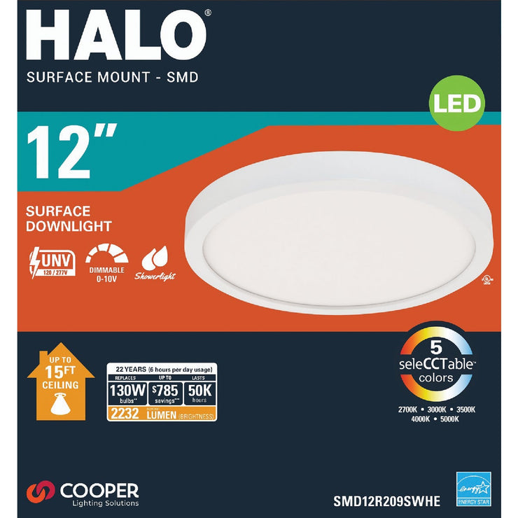 Halo 12 In. New Construction/Remodel Direct Mount LED Round Recessed Light Fixture