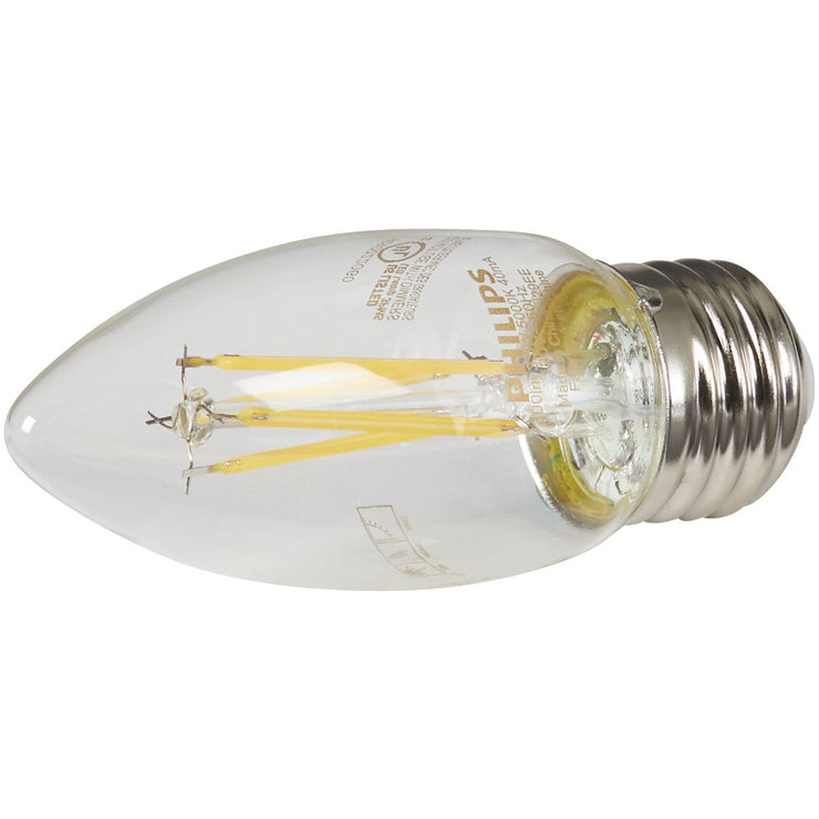 Philips 40W Equivalent Daylight B11 Medium Clear LED Decorative Light Bulb (3-Pack)