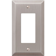 Amerelle 1-Gang Stamped Steel Rocker Decorator Wall Plate, Brushed Nickel