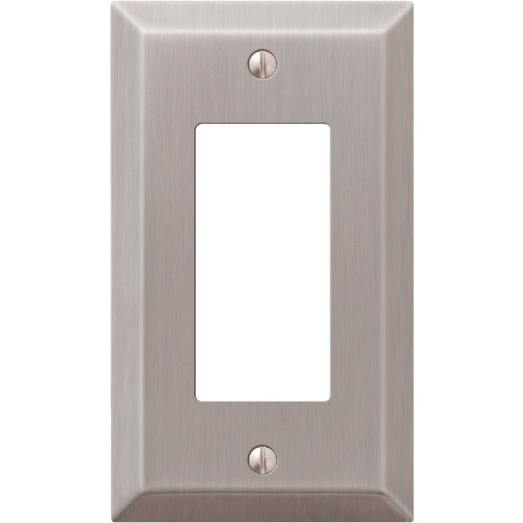 Amerelle 1-Gang Stamped Steel Rocker Decorator Wall Plate, Brushed Nickel