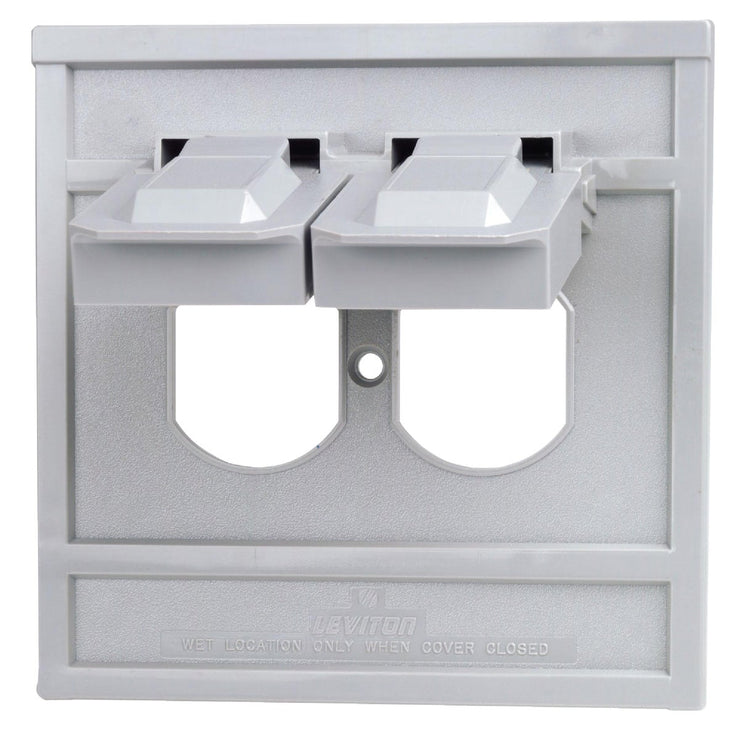 Leviton Single Gang Duplex Horizontal Commercial Grade Weatherproof Outdoor Outlet Cover